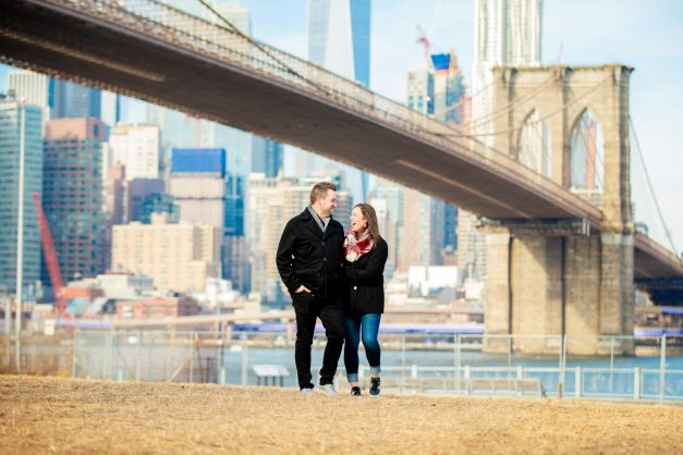 Hilton Grand Vacations Owners in front of the Brooklyn Bridge, DUMBO, New York, New York.