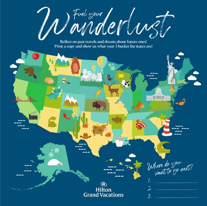 Free printable bucket list map. 