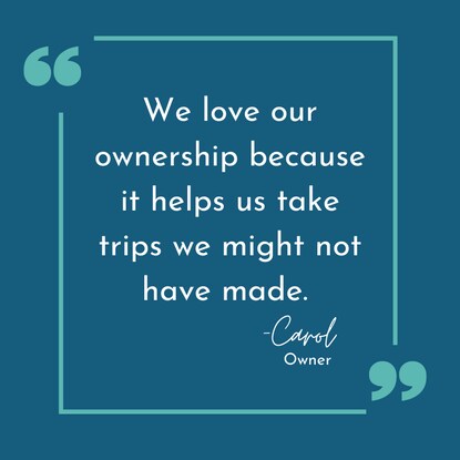 A picture quote from one Owner about why her Hilton Grand Vacations Timeshare is worth it. 